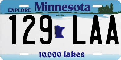 MN license plate 129LAA