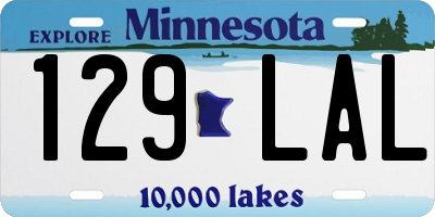 MN license plate 129LAL