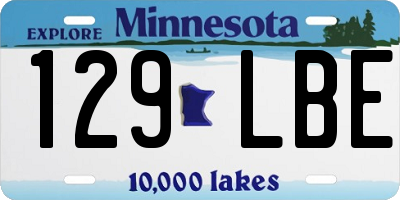 MN license plate 129LBE