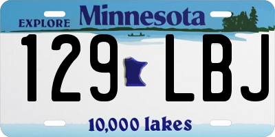 MN license plate 129LBJ