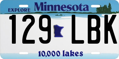MN license plate 129LBK