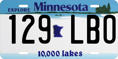 MN license plate 129LBO