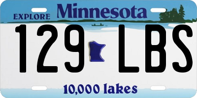 MN license plate 129LBS