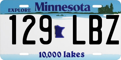 MN license plate 129LBZ