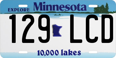 MN license plate 129LCD