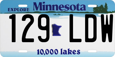 MN license plate 129LDW