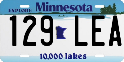 MN license plate 129LEA