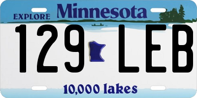 MN license plate 129LEB
