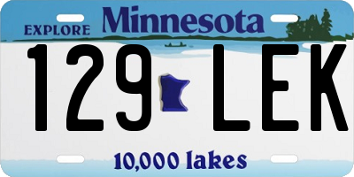 MN license plate 129LEK