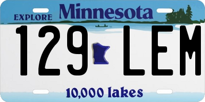 MN license plate 129LEM