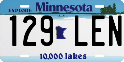 MN license plate 129LEN