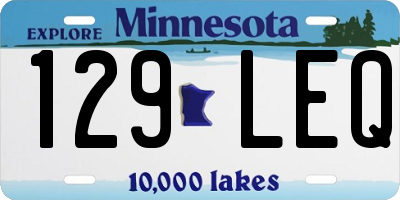MN license plate 129LEQ