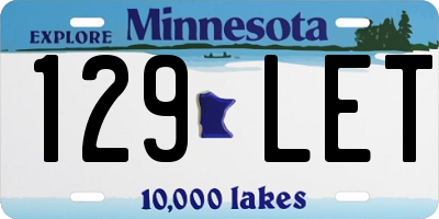 MN license plate 129LET