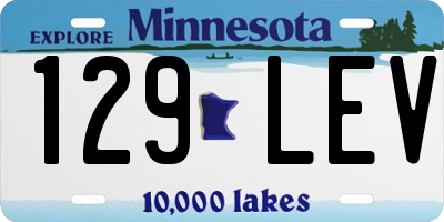 MN license plate 129LEV