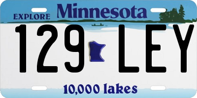 MN license plate 129LEY