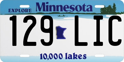 MN license plate 129LIC