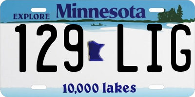 MN license plate 129LIG