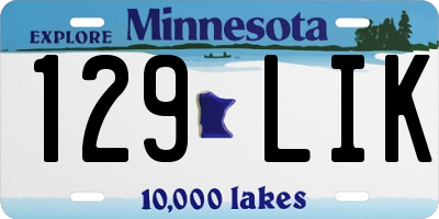 MN license plate 129LIK