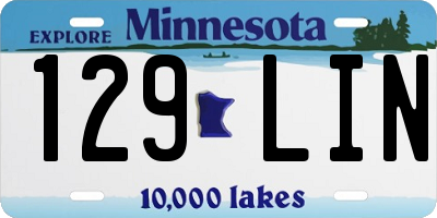 MN license plate 129LIN