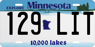 MN license plate 129LIT