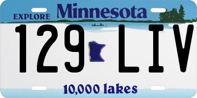 MN license plate 129LIV