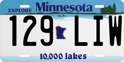 MN license plate 129LIW
