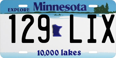 MN license plate 129LIX