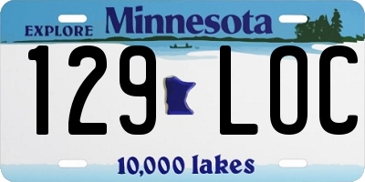 MN license plate 129LOC