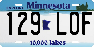MN license plate 129LOF