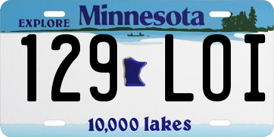 MN license plate 129LOI