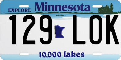 MN license plate 129LOK
