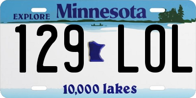 MN license plate 129LOL