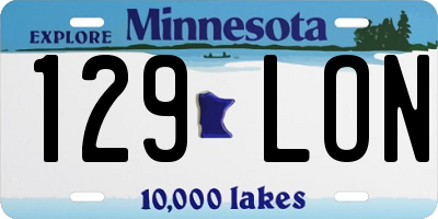 MN license plate 129LON