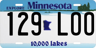 MN license plate 129LOO