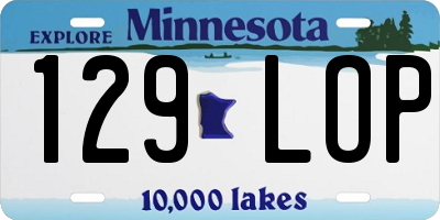 MN license plate 129LOP