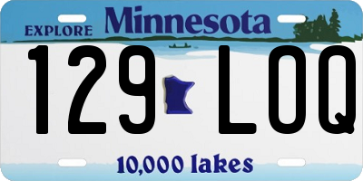 MN license plate 129LOQ