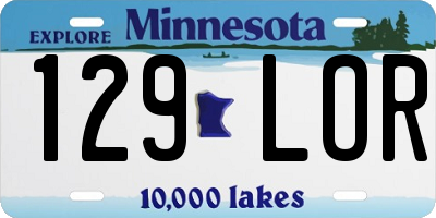 MN license plate 129LOR