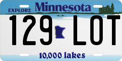 MN license plate 129LOT