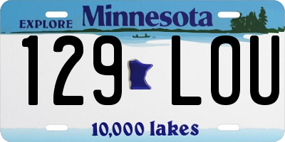 MN license plate 129LOU