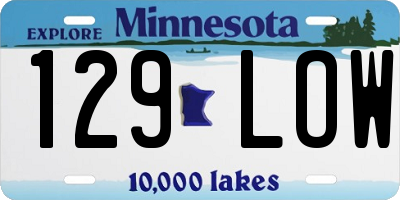 MN license plate 129LOW
