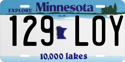 MN license plate 129LOY