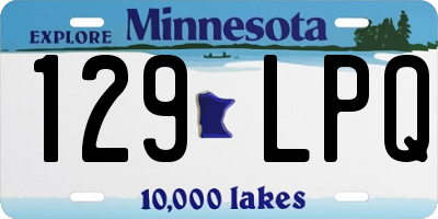 MN license plate 129LPQ