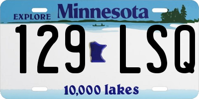 MN license plate 129LSQ