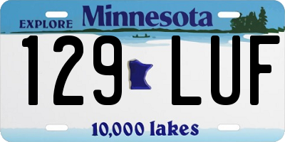 MN license plate 129LUF