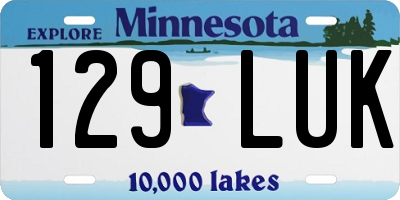 MN license plate 129LUK