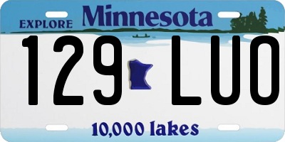 MN license plate 129LUO