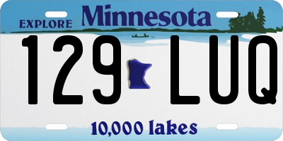 MN license plate 129LUQ