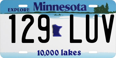 MN license plate 129LUV