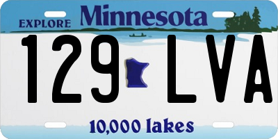 MN license plate 129LVA
