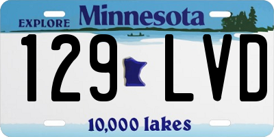 MN license plate 129LVD